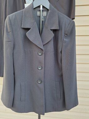 Vintage 90's Black Tailored Suit Jacket Sz 10P Outfit JPR